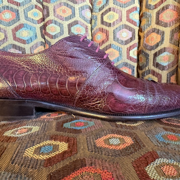 David Eden ostrich leg wine "SALOMON" men's 9.5 + Box, bag, trees - Picture 5 of 15